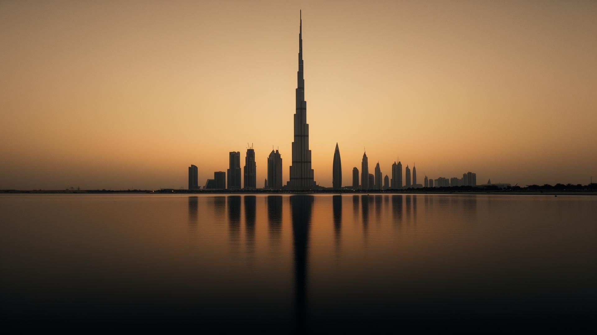 Dubai skyline at twilight